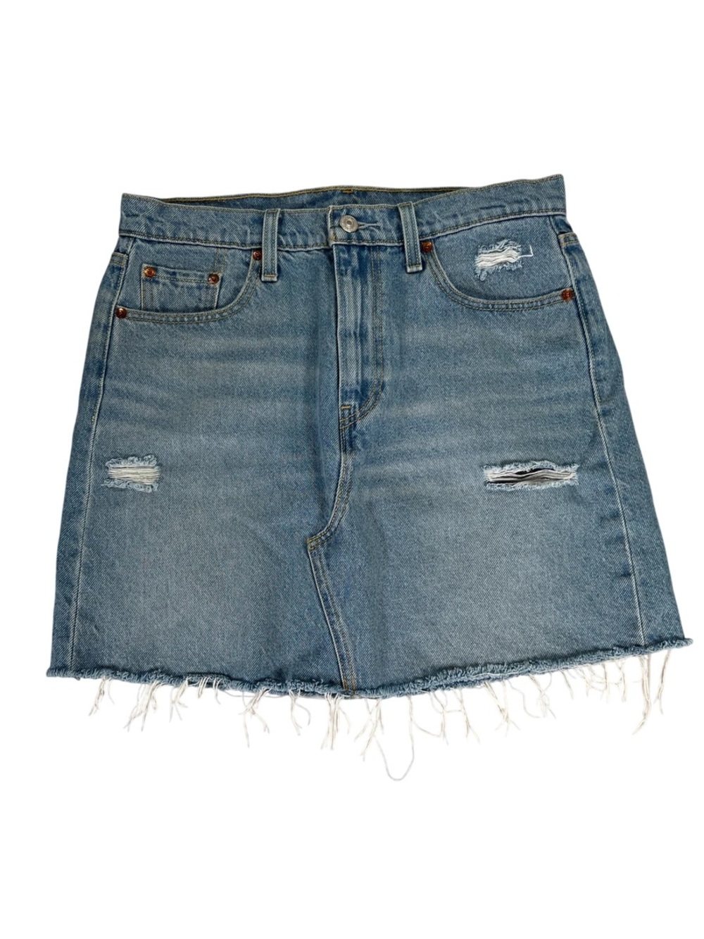 Levi’s High Rise Distressed Denim Mini Skirt Size 24